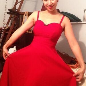 Stop Staring A Line Red dress